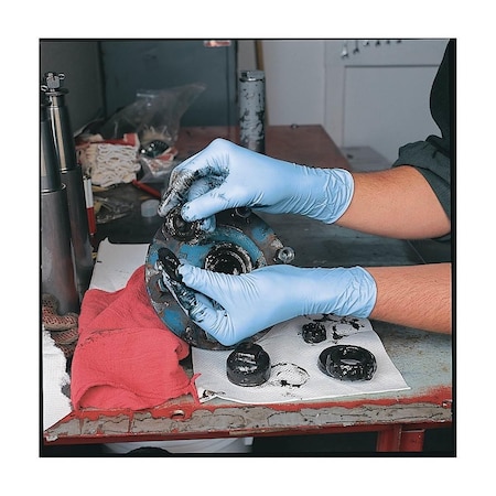 Showa 9905PF, Disposable Gloves, 6 mil Palm, Nitrile, Powder-Free, L, 50 PK, Blue 9905PFL